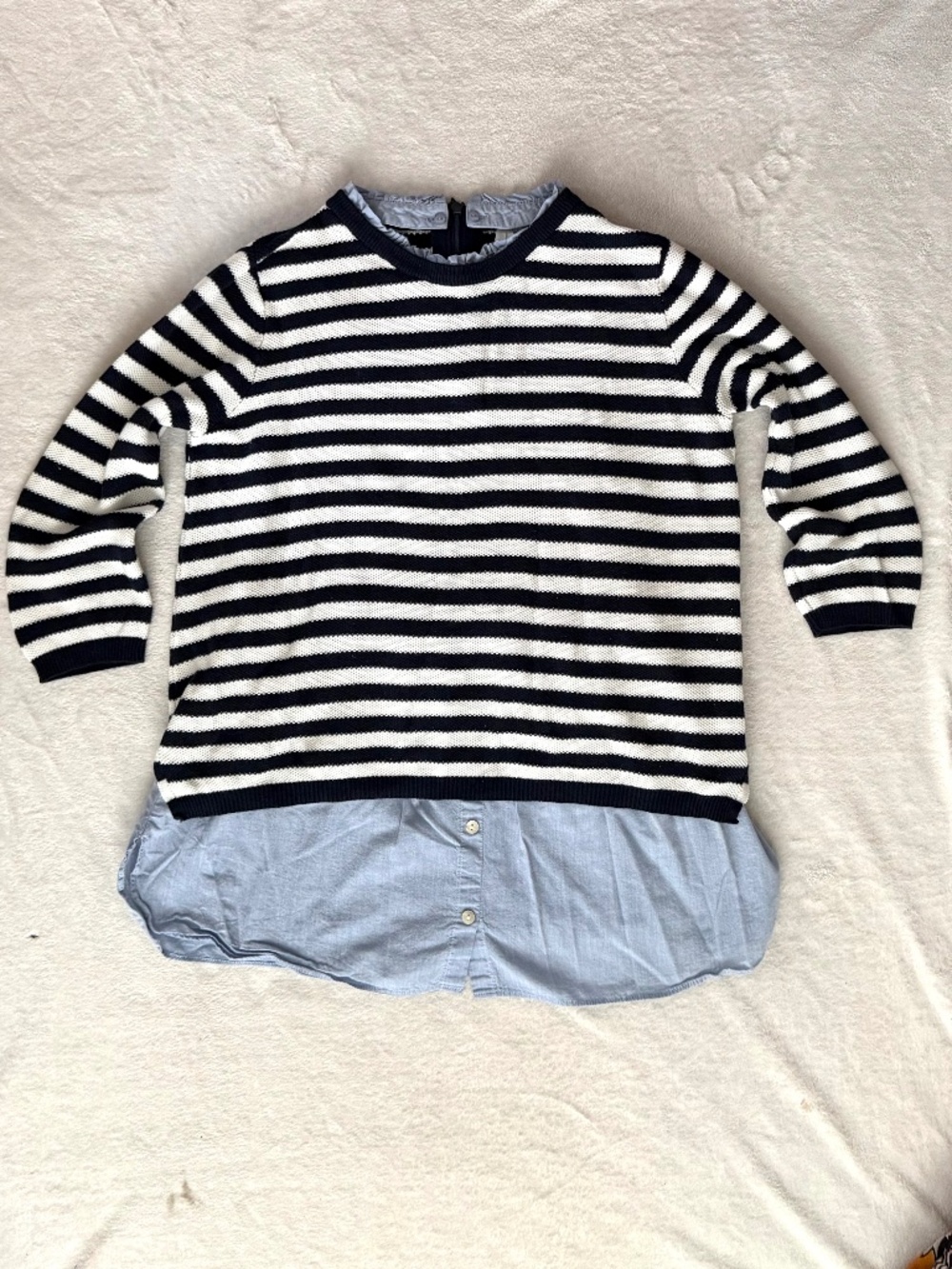 Seraphine Maternity & Nursing 3 in 1 Sweater & Top - Navy & White - Size Small